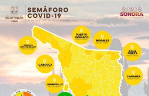 70 municipios de Sonora continuarán en amarillo
