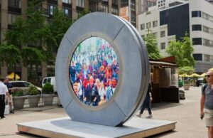 Crean portal en Manhattan que conecta a Nueva York con Dublín en tiempo real