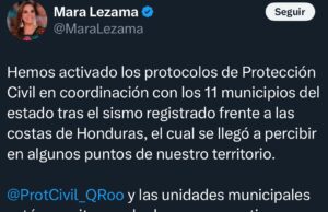 Fuerte Sismo en el Mar Caribe Activa Protocolos de Protección Civil en Quintana Roo
