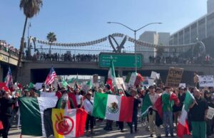 VIDEO: Mexicana insulta a migrantes latinos durante protesta en EU y desata indignación