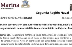 Operativo conjunto en Cajeme logra importante decomiso de droga y armas