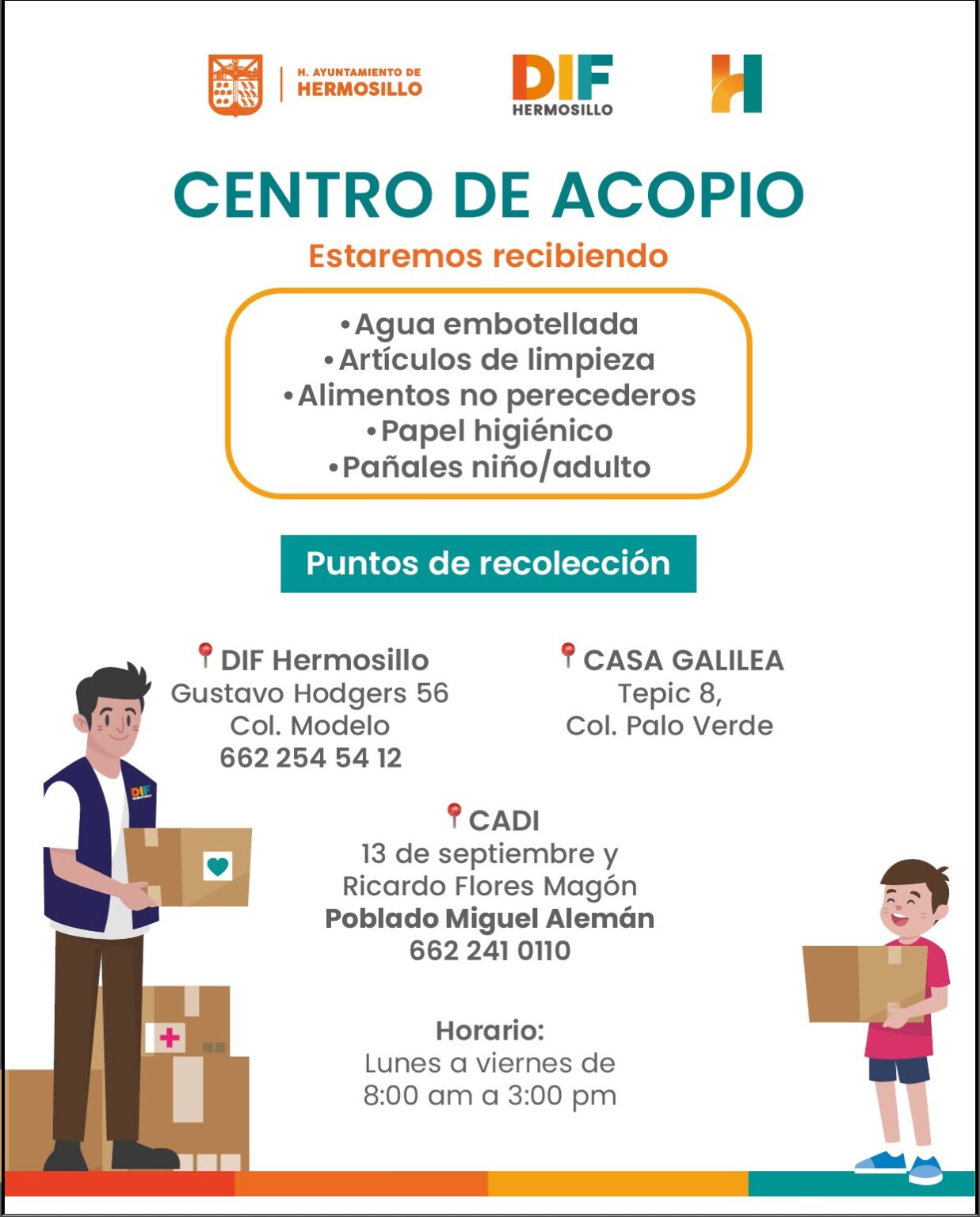 Habilita DIF Hermosillo Centros de Acopio para apoyar a personas ...
