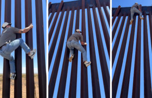 VIDEO: Influencer escaló muro fronterizo de Trump para probar qué tan difícil es y dijo: “¡Eso estuvo fácil!”