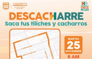 Llevará Gobierno de Hermosillo jornada de descacharre a colonia Nueva Victoria este martes 25