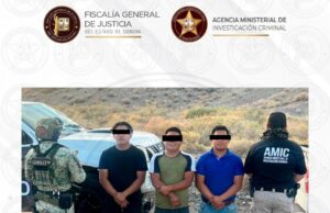 Capturan autoridades a tres sujetos que transportaban vehículo con reporte de robo en Estados Unidos