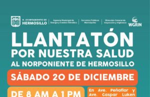 Invita Ayuntamiento de Hermosillo al “Llantatón” al Norponiente este 20 de diciembre