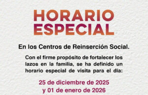 Informa Sistema Estatal Penitenciario horario especial de visita familiar para Navidad y Año Nuevo