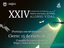 Convoca IMCA al XXIV Premio Nacional de Poesía Alonso Vidal