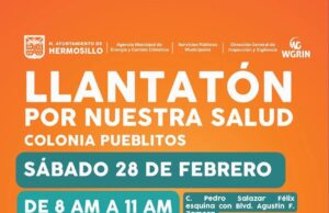 Realizará Ayuntamiento de Hermosillo jornada de “Llantatón por nuestra salud” en Pueblitos