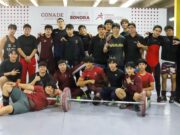 Halterofilia sonorense con equipo en forma para la Olimpiada Regional