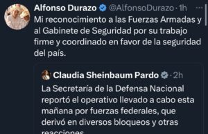 Durazo respalda postura de Sheinbaum tras operativo federal y reconoce a Fuerzas Armadas