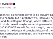 Trump advierte que “una civilización entera morirá esta noche”