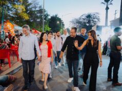 Recorren Toño Astiazarán y Patty Ruibal Centro Histórico en las Fiestas del Pitic
