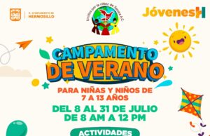 Invita Gobierno de Hermosillo a niñas y niños a disfrutar Campamento de Verano del IHJ