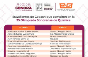 Alumnado de Cobach avanza en la 35 Olimpiada Sonorense de Química