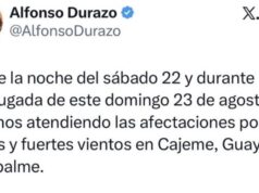 Gobernador Alfonso Durazo señala que se atienden afectaciones por lluvias y fuertes vientos en Cajeme, Guaymas y Empalme