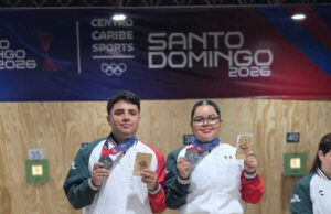 Dupla sonorense logró plata en equipo mixto en el tiro deportivo de los JCC 2026