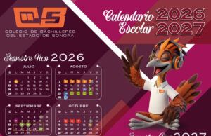 Cobach Sonora comparte calendario escolar 2026-2027 para su comunidad educativa