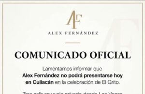 Alex Fernández es hospitalizado de urgencia y cancela presentación en Culiacán