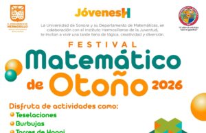 Invita Ayuntamiento de Hermosillo a disfrutar del Festival Matemático de Otoño 2026 en Parque Madero