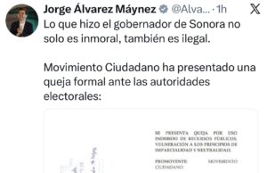 Movimiento Ciudadano denuncia a Alfonso Durazo ante el INE tras confrontación con Colosio
