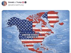 Trump difunde mapa en el que parte de México aparece con la bandera de Estados Unidos