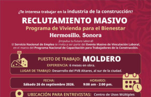 Gobierno de Sonora impulsa oportunidades laborales para el sector de la construcción