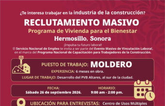 Gobierno de Sonora impulsa oportunidades laborales para el sector de la construcción