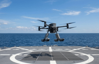 La Marina de Estados Unidos prueba un sistema que permite a drones aterrizar en barcos sin GPS