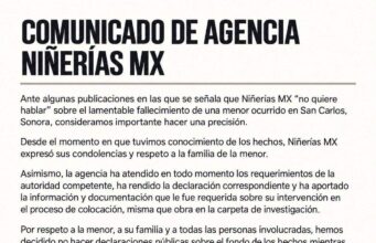 Niñerías MX emite comunicado tras fallecimiento de menor en San Carlos